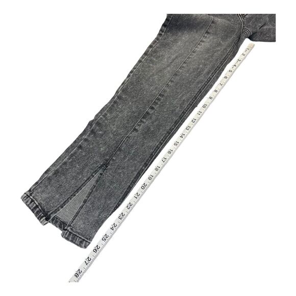 SO Super High Rise Straight Jeans Women's 7/28W Gray Denim Pockets Ankle Slits - Picture 2 of 6